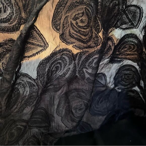 Vintage Handmade Elegant Black Floral Skirt Size S - Picture 6 of 6